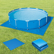 Mineup Rectangle Pool Ground Cloth, 335 * 335CM Foldable Swimming Pool Floor Protector, Waterproof Square Swim Pool Mat, Ground Sheet Paddling Pool P