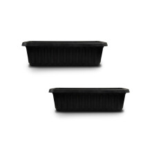 ORGANIZED Set of 2 Trough Planter Pot, Rectangular Container for Flowers, Herbs and Plants, Indoor and Outdoor Use, for Balcony, Patio and Windowsill