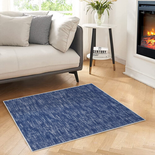Machine Washable Grey Runner Rug Low-Pile 2x6 ft 2