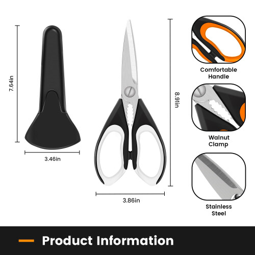 Sharp Kitchen Shears kompatibel med fjäderfäsax i rostfritt stål 2