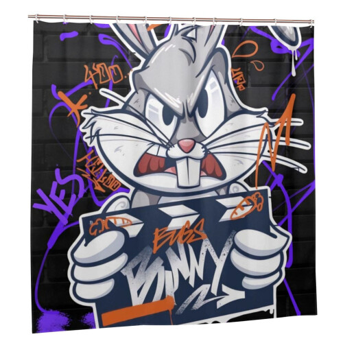 Bugs Bunny Duschvorhang aus Polyester, wasserdicht, 183 x 183 cm 1