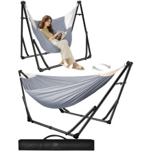 ANYOO Hammock & Hanging Chair with Foldable Portable Stand, Indoor/Outdoor