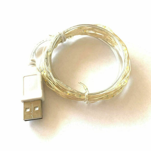 USB Solar LED Copper Wire String Lights 2-10M Waterproof 2