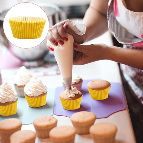 YOLOKE nonstick parchment cupcake liners yellow 1