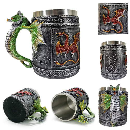 Flying Dragon Beer Mug Glass Bottle Cup 16 oz 1