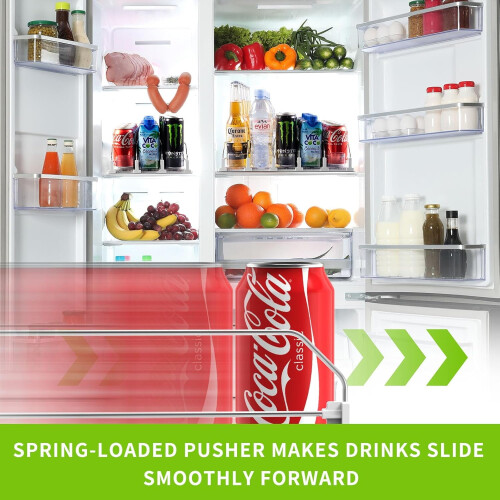 Fridge Drink Organizer for 12oz 16oz 20oz Cans 3 or 5 Rows 1