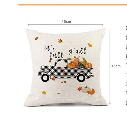Thanksgiving plaid linen pillowcase18x18inch 1