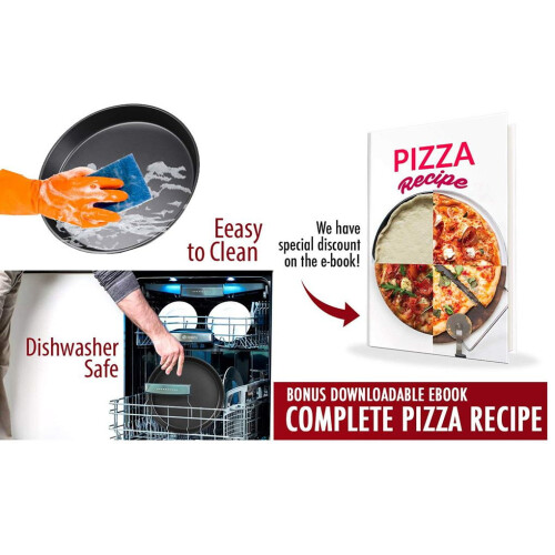 Stålpizzaform for baking, 8 tommer, 5 deler 2