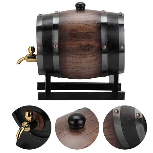 Barril de whisky de roble negro de 3 litros con grifo 2
