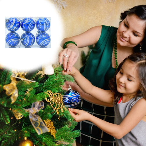 Christmas Balls Silver Striped 6cm 6 Sets 2