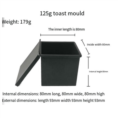 Molde para pan de acero inoxidable con tapa, 125 g 1