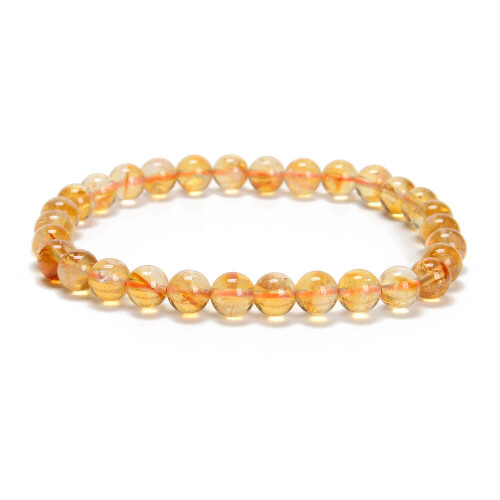 Citrin-Rundperlenarmband, 6 mm, 7,5 Zoll, 3 Stück 1