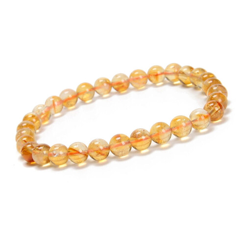 Citrin-Rundperlenarmband, 6 mm, 7,5 Zoll, 3 Stück 2