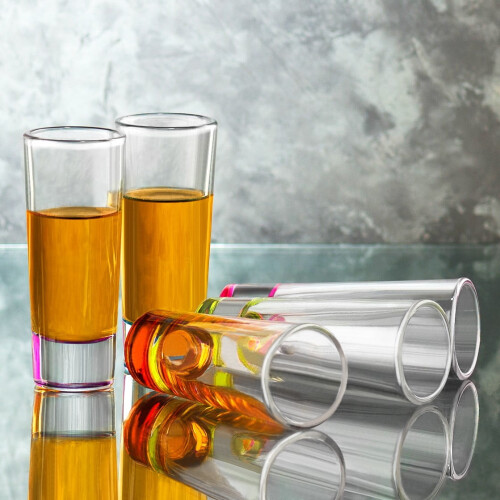 JoyJolt Hue Farbglas-Shotgläser, 6er-Set (2 oz) 1