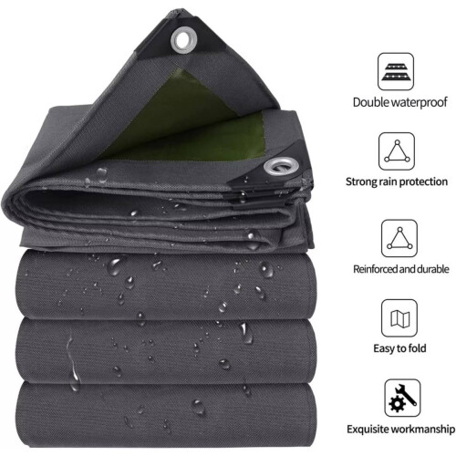 Heavy Duty Waterproof Tarp 6 ft x 12 ft Black 2