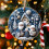 White and Blue Acrylic Christmas Ornaments Snowman Tree 3