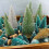 Mini Tabletop Christmas Tree Green Frosted Sisal 8pcs 5