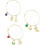 Women's gold-toned bangle charm bracelet set 3 pcs 2