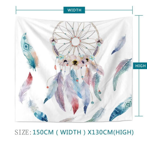 Dream Catcher Tapestry Polyester Bohemian Feather Print 1