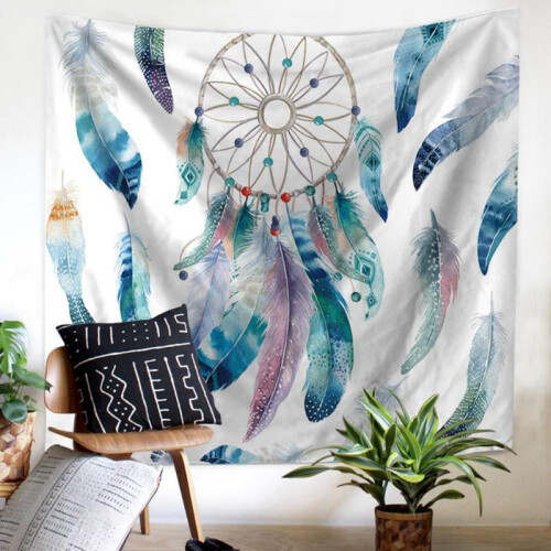 Dream Catcher Tapestry Polyester Bohemian Feather Print 2