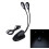 Mini lampe de bureau LED rechargeable USB à double bras avec pince 2