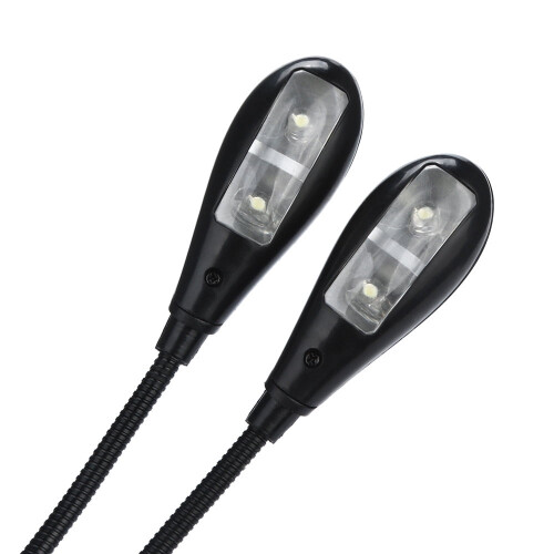 Mini lampe de bureau LED rechargeable USB à double bras avec pince 2