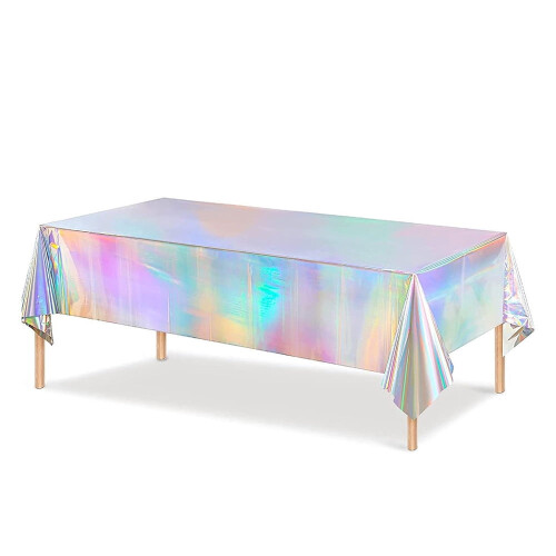 Wegwerp plastic tafelkleden met regenboogdesign (2 stuks) 1