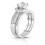 18k White Gold Interlock Ring and Band Set with Cubic 2