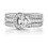 18k White Gold Micropave Interlock Ring Set with Cubic 3