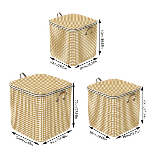 Yellow Houndstooth Under Bed Storage Box3-Pack 2