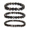 Silver obsidian round beaded bracelet 6/8/10mm 7.5 inch 3 2