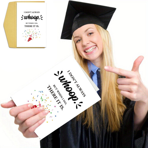 Foldable graduation greeting card 17.6x12.5 cm folded 1