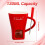 (Red) Chocolate Ceramic Fondue Mug with Fork, Melting Chocolate Pot, Cheese Warmer Cup 2