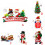 Christmas window decoration with Santa and tree silhouette, 5