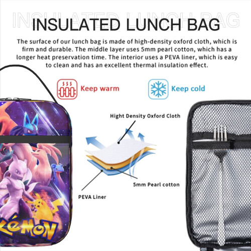 Sac à lunch isotherme réutilisable Pokémon (1 pièce) 2
