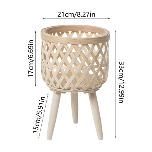 Support en bois tressé pour pots de fleurs d'intérieur 2