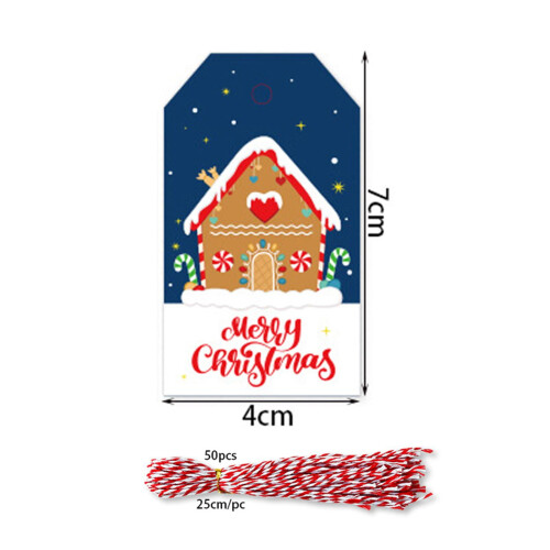 Christmas gift tags with holes cotton string 50 pcs 1