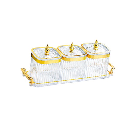 LOVIVER Nordic dried fruit dish 3-compartment serving tray 1