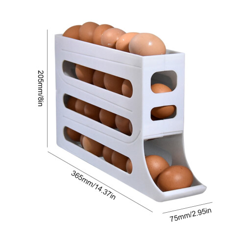 4-Layer Rolling Egg Dispenser, White, 30-Egg Capacity 1