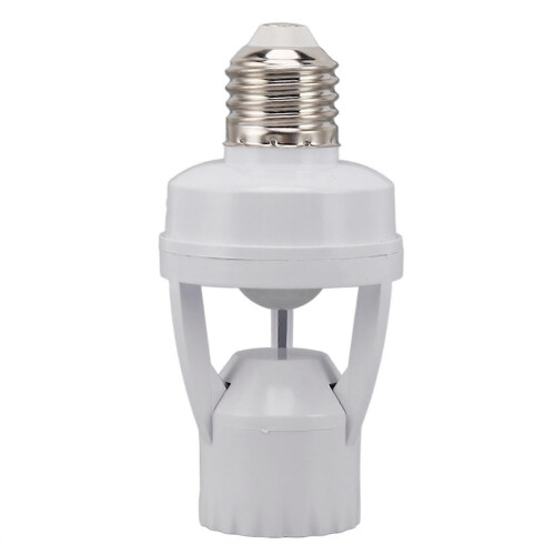 Motion Sensor Light Socket PIR Motion E27 Screw Bulb Adapter Adjustable Auto On Off Night Light Control Garage Light for Basement