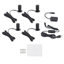 4pcs LED Display Spot Lights 5V Dimmable USB Mini Spotlight for Jewelry Showcase Porch Entryway Black White Light