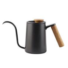 600ml Fashion Stainless Steel Handle Drip Coffee Pot Long Gooseneck Spout Kettle（Black）