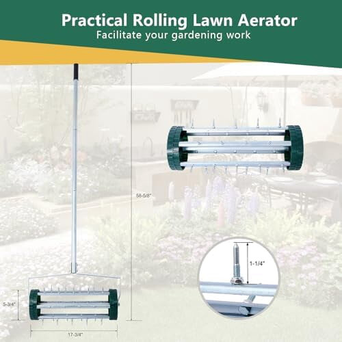 Aerador de gramado Spike para serviço pesado de 17 polegadas 1