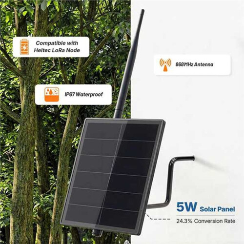 5W Meshtastic Solar Powered Solar Kit for Dev-Board with Mesh Node T114 GPS Module Low Power Solar Mesh Network 868Mhz 2