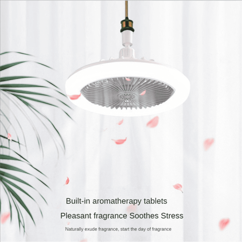 Plafondventilator met afstandsbediening, verlichting en grijze E27-fitting 2