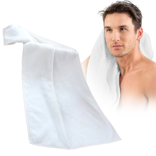 Extra großes Mikrofaser-Badetuch (76 x 152 cm), weiß 1