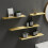 Brushed gold bathroom shelf black white 30-50 cm 2