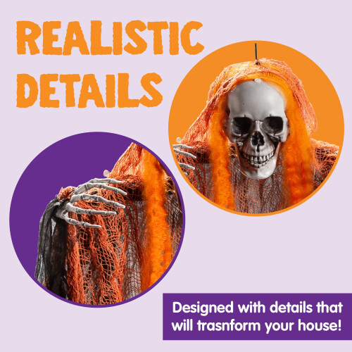 Husfou hanging skeleton ghost decorations 3 pack 2