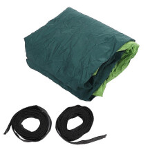 Portable Camping Travel Double Hammock Hanging Bed with Tree Strap (Light Green + Dark Green)