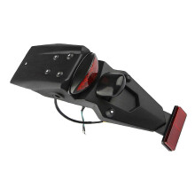 Black Motorcycle Rear Mudguard with LED Brake Tail Lamp for Dirt Bike Motocross